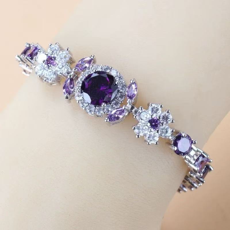 Bracelet élégant en diamant violet pour homme bijoux de luxe_voghion.com