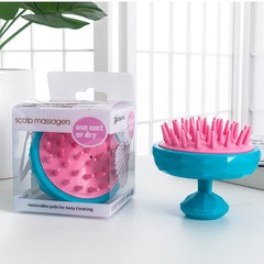 Wholesale Factory Japanese Home Use Scalp Cleansing Handheld Silicone Hair Brush Head Massage Comb Dual-Function Shampoo Brush