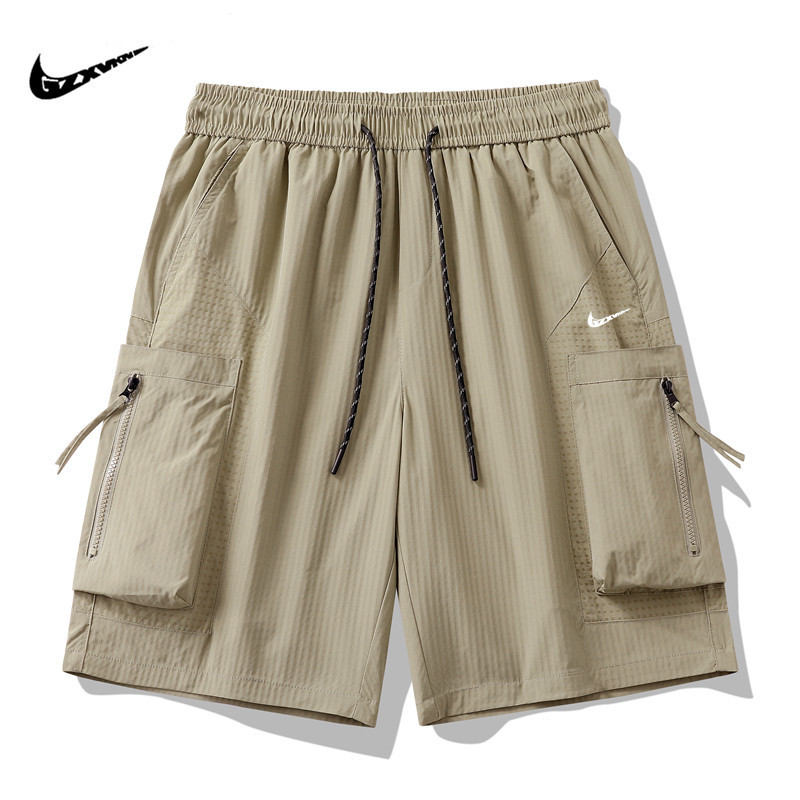 Quick-Dry Patchwork Cargo Shorts for Men, Summer Thin Trendy Loose Mid-Length American Style Breathable Casual Shorts