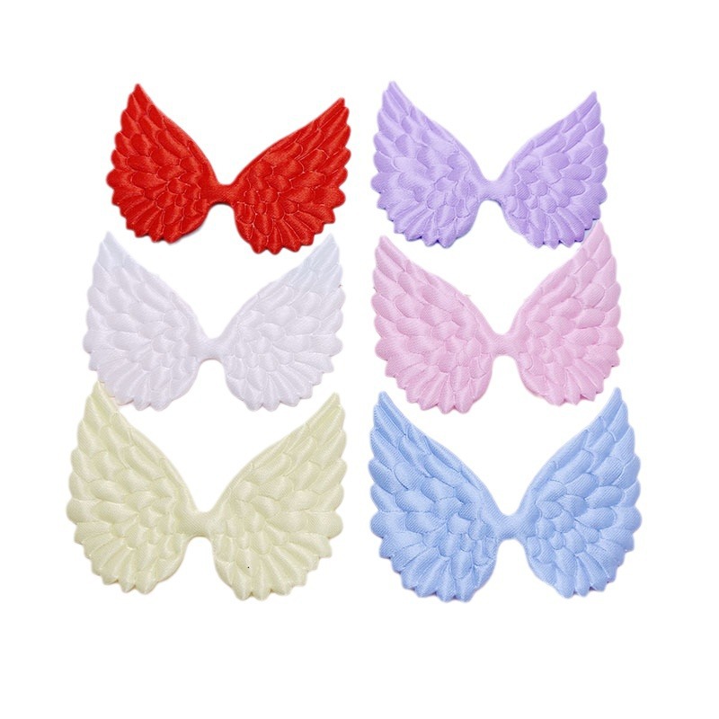 Alas de Ángel de satén de doble cara en relieve accesorios para el cabello hechos a mano caja de regalo accesorios de ropa decorativos accesorios alas