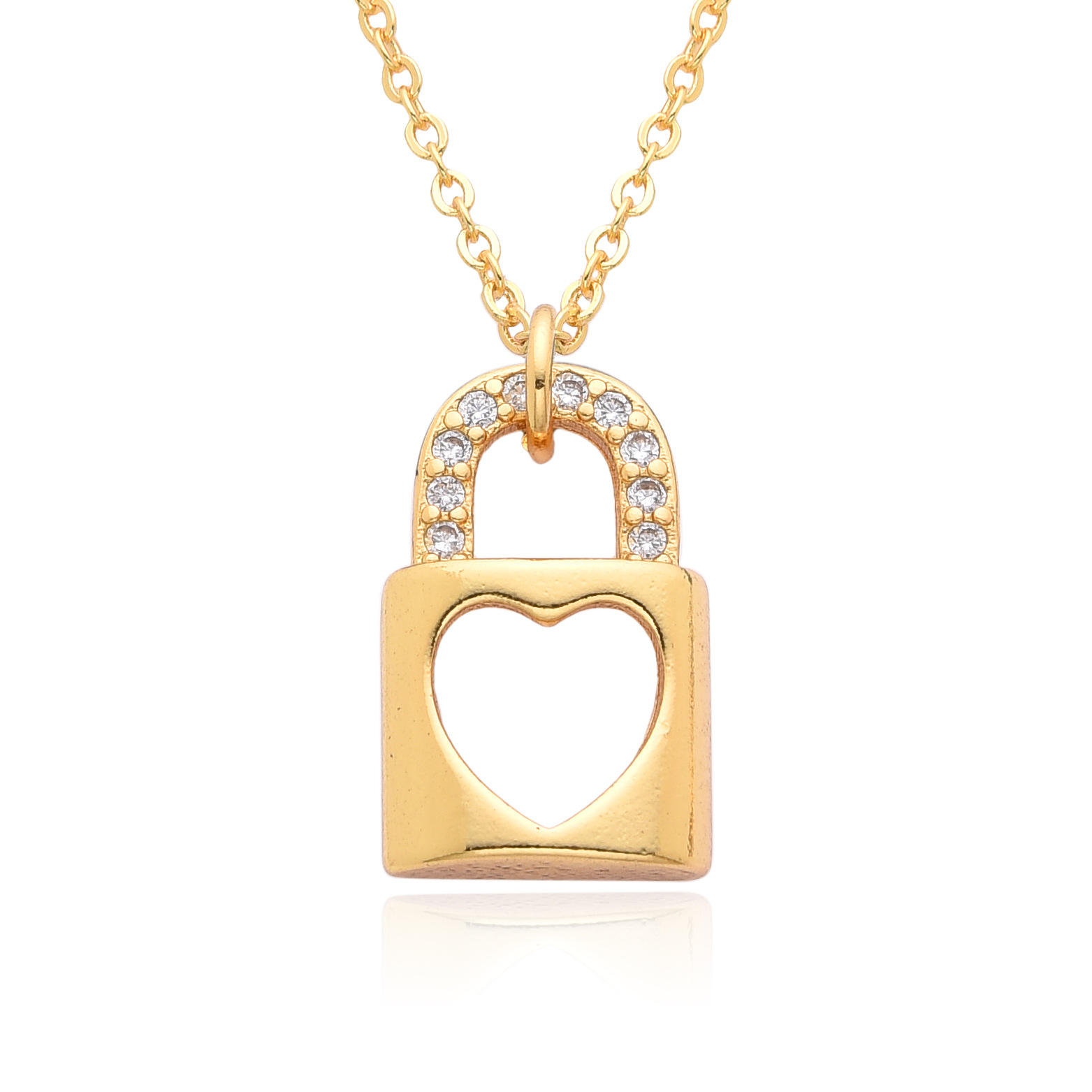 8g Weight Copper Pendant Material Zircon Inlay Material Pendant Necklace Classification Copper Chain Material 1 Piece Quantity Daily, Date Occasion Copper Material Heart Shape, Lock Pattern Women's Gender Inlay Design Elegant, Shiny Style Copper Inlay Heart Shape Lock Zircon Pendant Necklace 7
