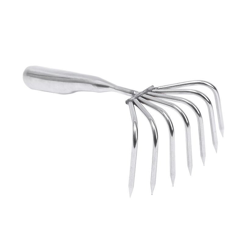 Los fabricantes suministran Acero inoxidable rastrillo integrado rastrillo multi-diente rastrillo multi-Garra herramienta de captura de mar agrícola Suelo Suelto excavación escarda rastrillo pequeño