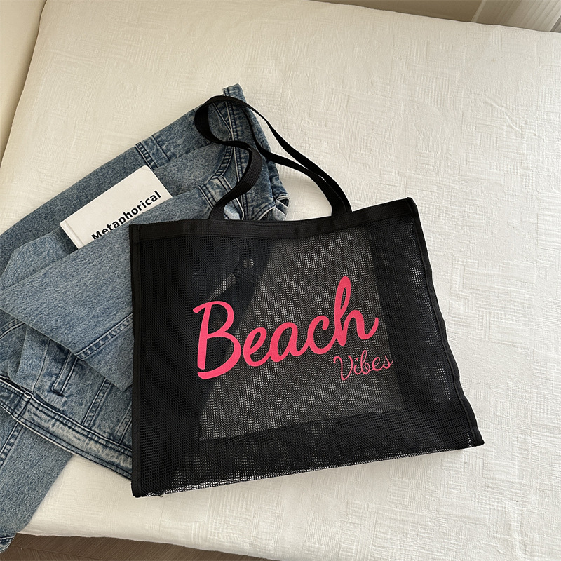 Bolsas de tela de gran capacidad bolsas de mano para salir bolsas de playa de moda natación almacenamiento de compras portátiles mujeres 2024 nuevo