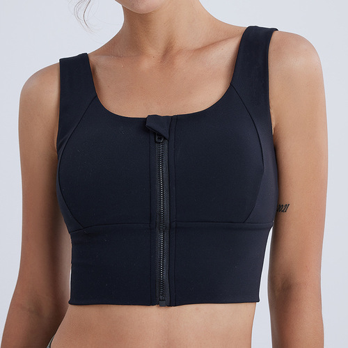 Cross-border new anti-shock women's shaping front-zip fitness yoga top versatile sports bra
