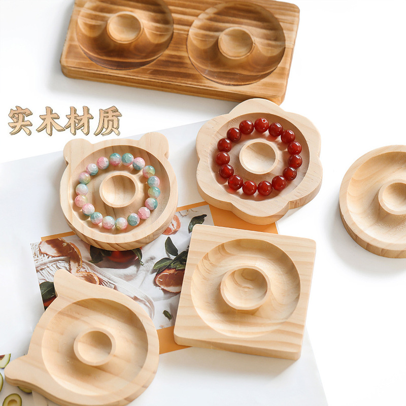 DIY Beaded Tools Jewelry Design Tray Integrated Solid Wood Jewelry Display Tray Storage Tray Pendulum Beaded Tray