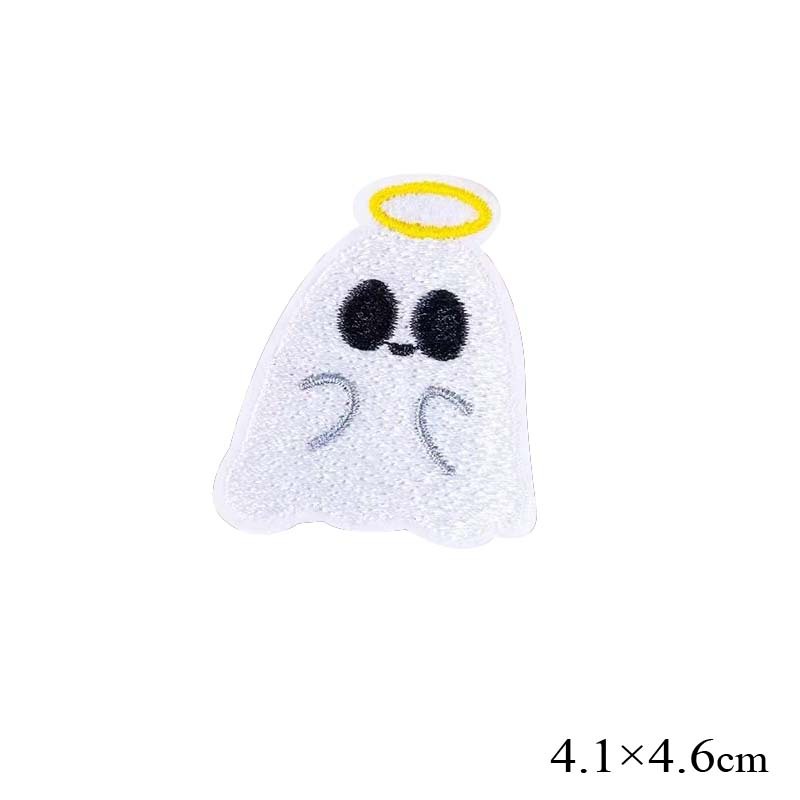 可爱幽灵卡通图案绣花章 万圣节装饰用品烫胶刺绣布贴 专业生产