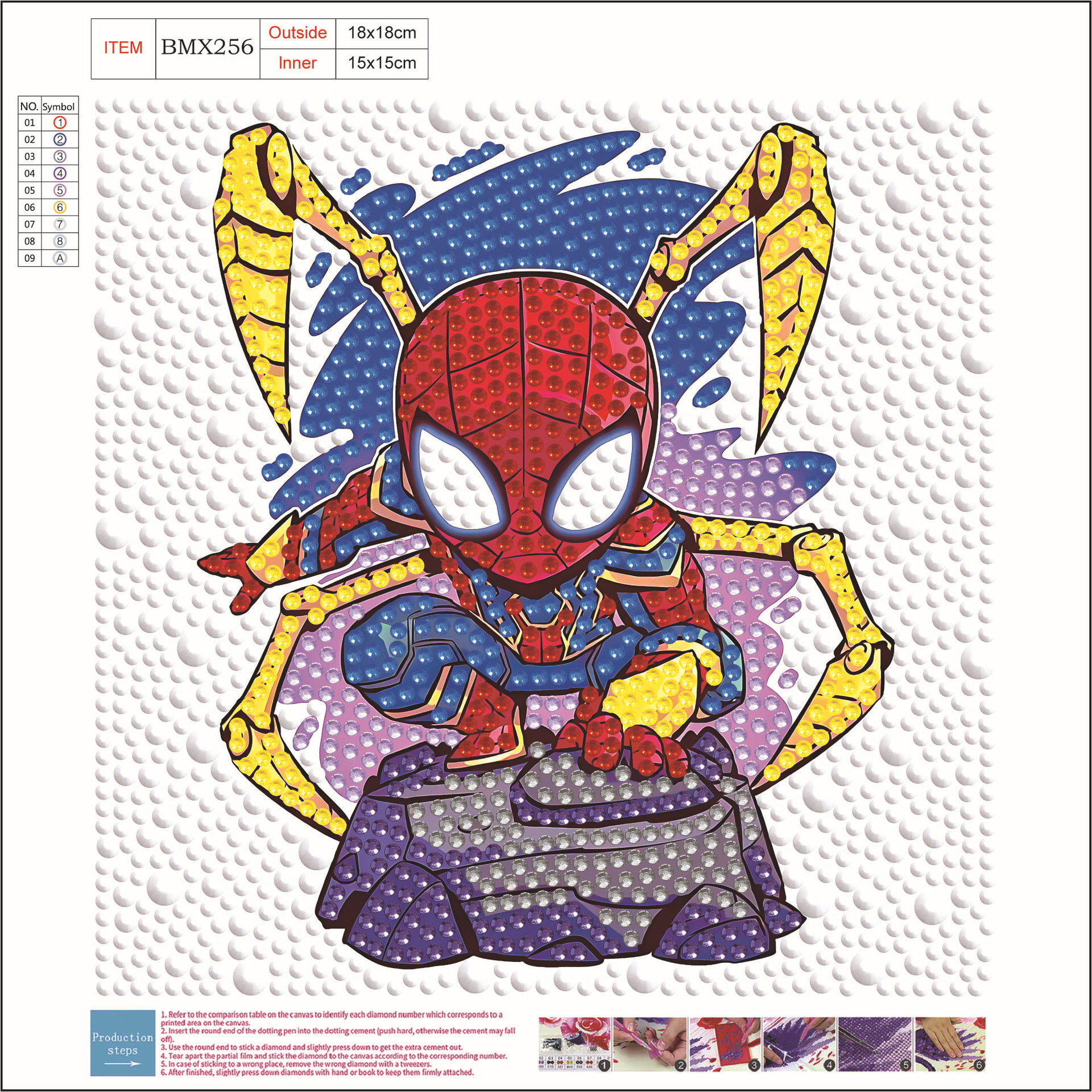 Nuevo kit creativo de pintura de diamantes DIY para niños, diseño de panda de dibujos animados, juguete de niña, pegatinas bonitas, pintura de diamantes completa, transfronterizo