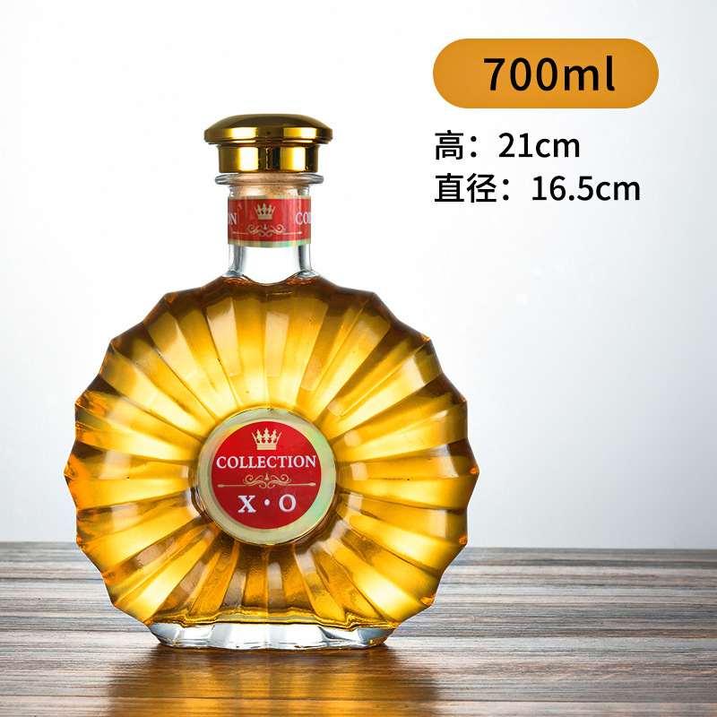 卸売 500 ミリリットルガラスワインボトル 0.5kg パックウォッカワインボトル XO ウイスキー赤ワインガラス空のワインボトル|undefined