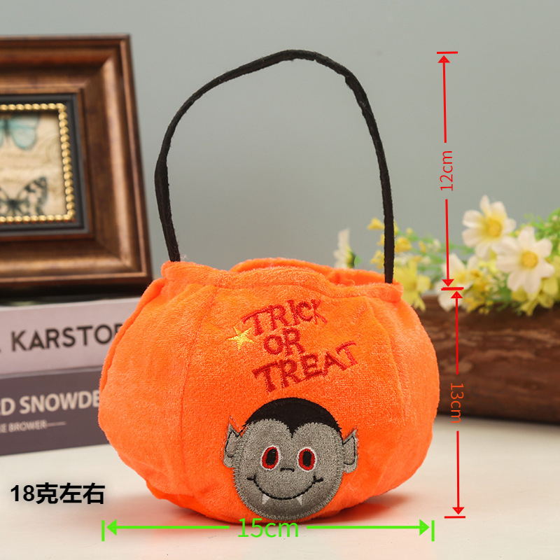 Bolsas de calabaza de mano bordadas transfronterizas de Halloween brujas fantasmas búhos bolsas de azúcar decoración de espectáculo de baile infantil