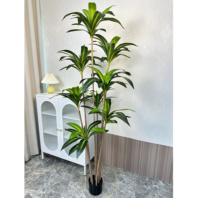 Simulación de plantación verde plantación en maceta de árboles de Brasil de lujo ligero de alta gama sala de estar interior gran planta de decoración biónica