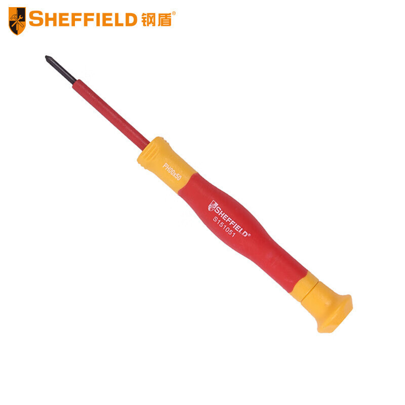 钢盾 SHEFFIELD S151051 双色柄十字精密螺丝批PH00*50mm