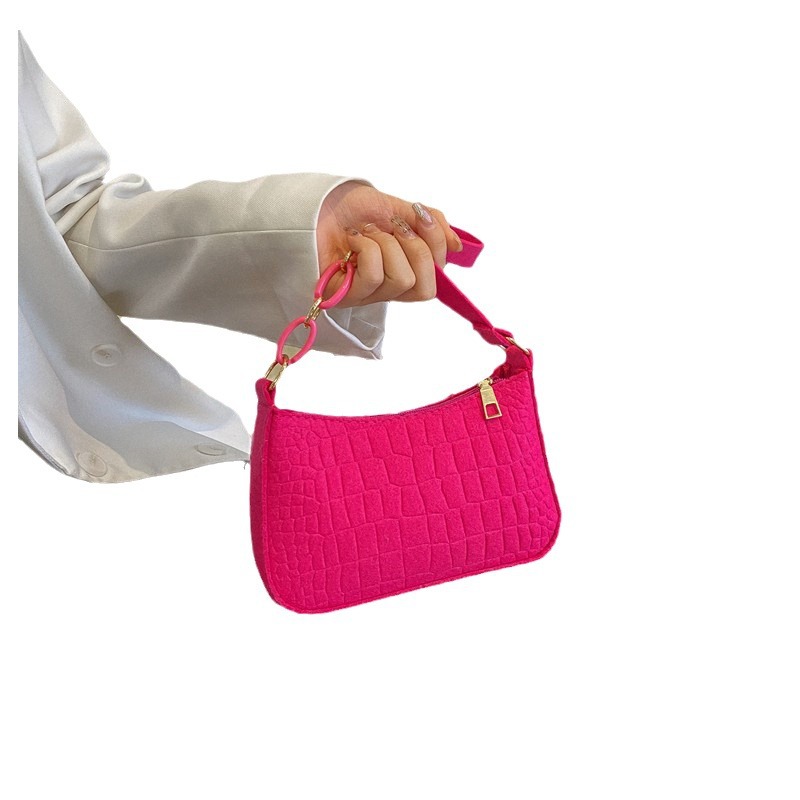 Comercio exterior al por mayor nuevo bolso de feltro texturizado cocodrilo nicho bolso de brazo cadena de moda bolso de mujer