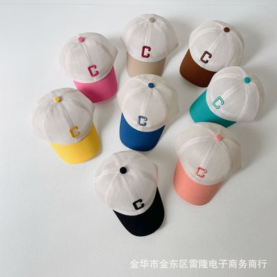 Summer Simplicity Color matching letter personality Thin section Mesh Cap men and women Sunscreen baby Cap