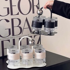 高颜値革カップセットグラスセット6つのバーカフェの昼寝カップ収納セット