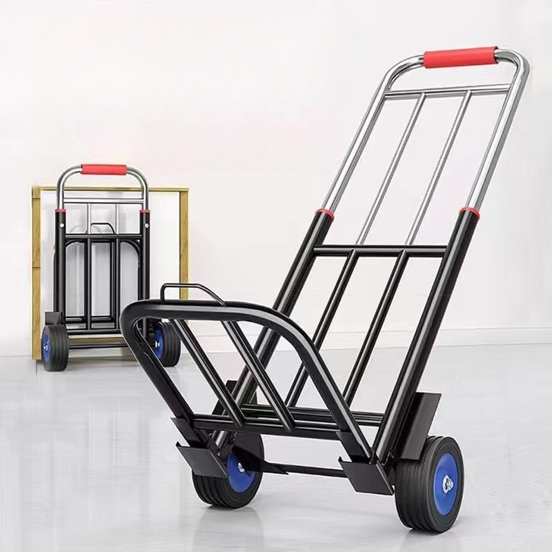Small Folding Cart for Home Use, Moving, Shopping, Market Stall, Lightweight Portable Luggage Cart
