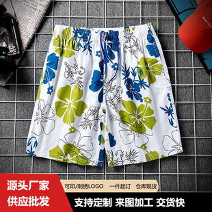 Cross-border Pure Cotton plus size Beach Pants Men's 2024 Summer New Oversize Plus Size Sports Loose Pants