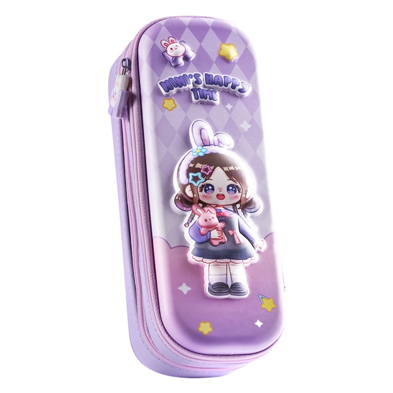 Kaba oso caja de lápices 3D caja de lápices para niños Nueva caja de lápices para estudiantes populares de doble capa de gran capacidad