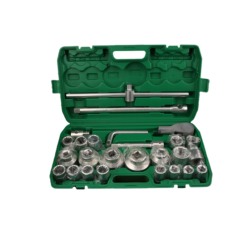 Heavy Duty Black Hexagonal Sleeve Set Car Toolbox Set 26 Pieces Sleeve Set Llave multifuncional