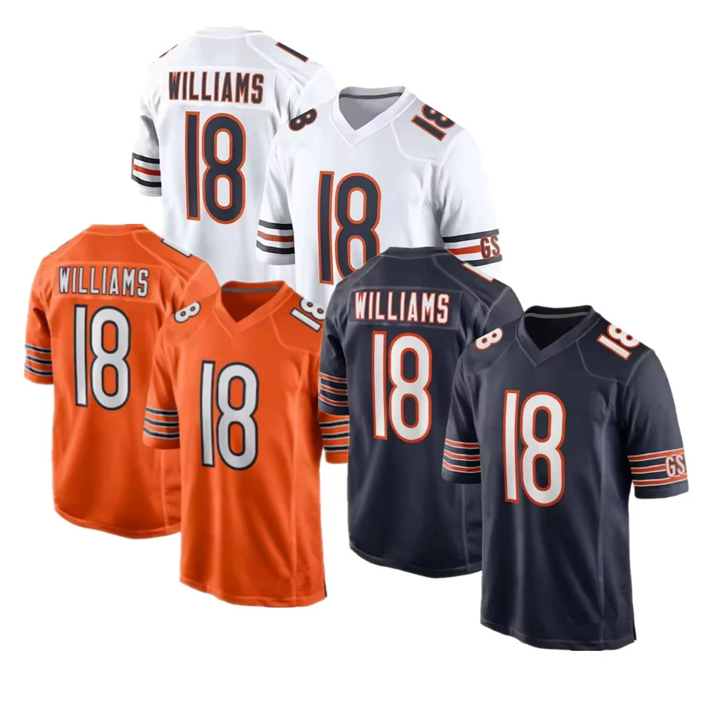 Chicago Bears Men's 18 Caleb Williams American Football Jersey Embroidered Jersey Foreign Trade Shipping