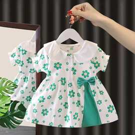 0-1-2-3岁婴儿衣服女宝宝连衣裙短袖夏装百天新生儿韩版棉布裙子