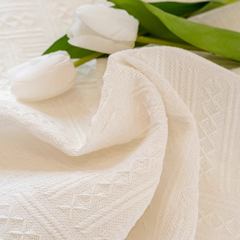 Topa de mesa blanca ins estilo nórdico mesa redonda tela cuadrada de almohadilla de alta calidad tela de mesa de comedor lujosa francesa tela de fondo