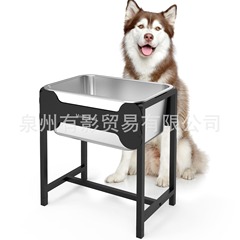 外贸热销宠物狗大型犬食盒水碗金属碗可调节高架碗宠物碗架