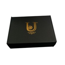 工厂生产里外全黑瓦楞飞机盒定做珠宝陶瓷工艺品包装盒服装邮购盒