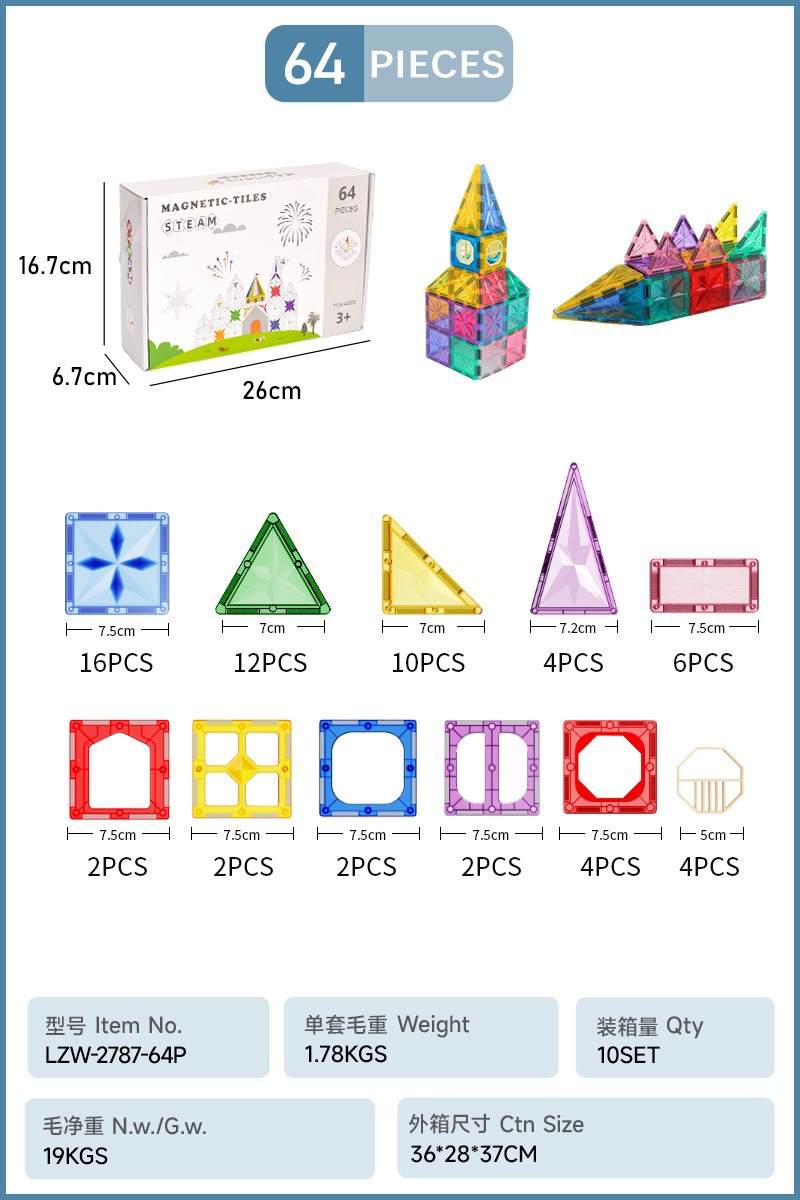 Bloques Magnéticos de Construcción para Niños, Rompecabezas Educativo de Desarrollo, Imanes de Ventana de Colores image 11