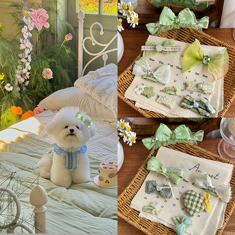 Заколка для волос для собаки с бантиком, которая не может быть шипается Мальтийский головной убор Bichon Frize Yorkshire зажим для моста для носа небольшой аромат