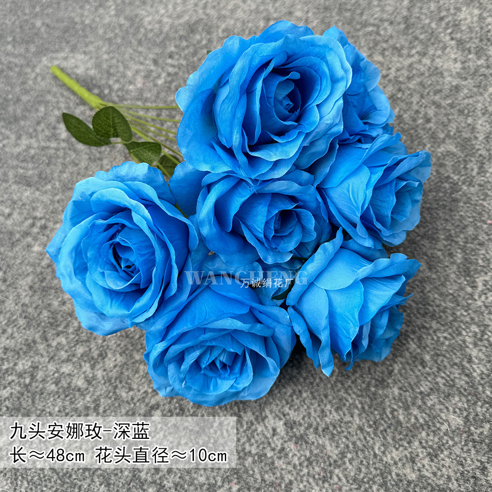 Haze azul decoración de la boda flor de seda flor Hotel fotografía flor de la pared arreglo floral Yingbin distrito Camino de plomo flor artificial