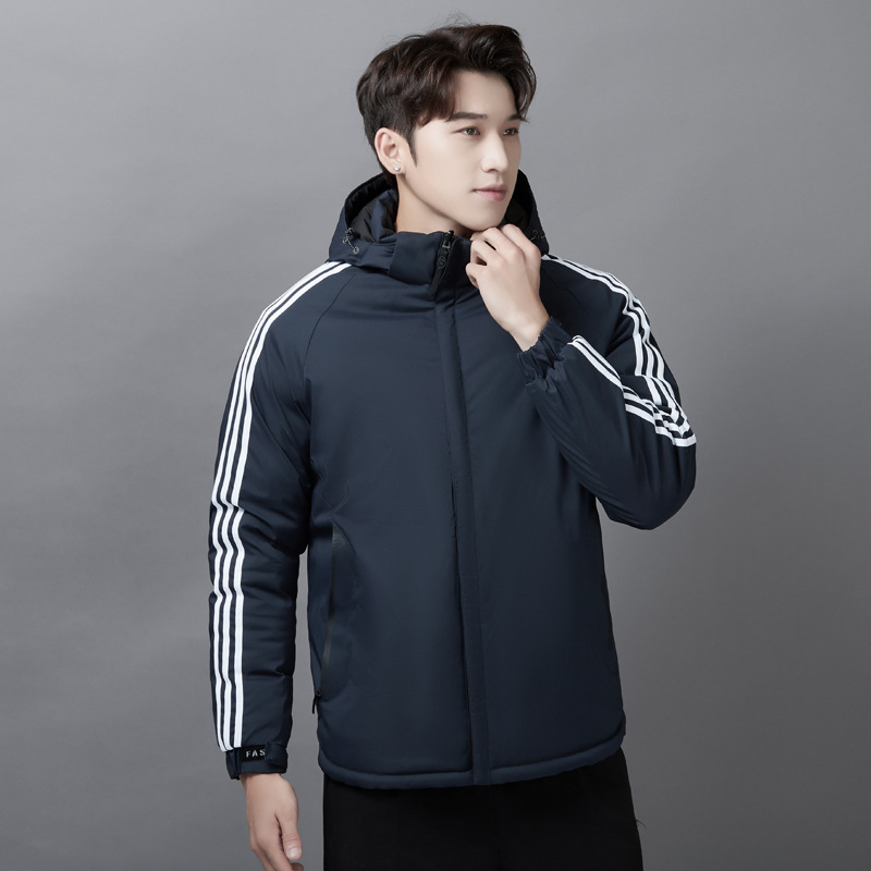 Abrigo de algodón acolchado para hombre nuevo abrigo de invierno desmontable sombrero suelto abrigo de algodón acolchado ropa de doble cara engrosada más tamaño