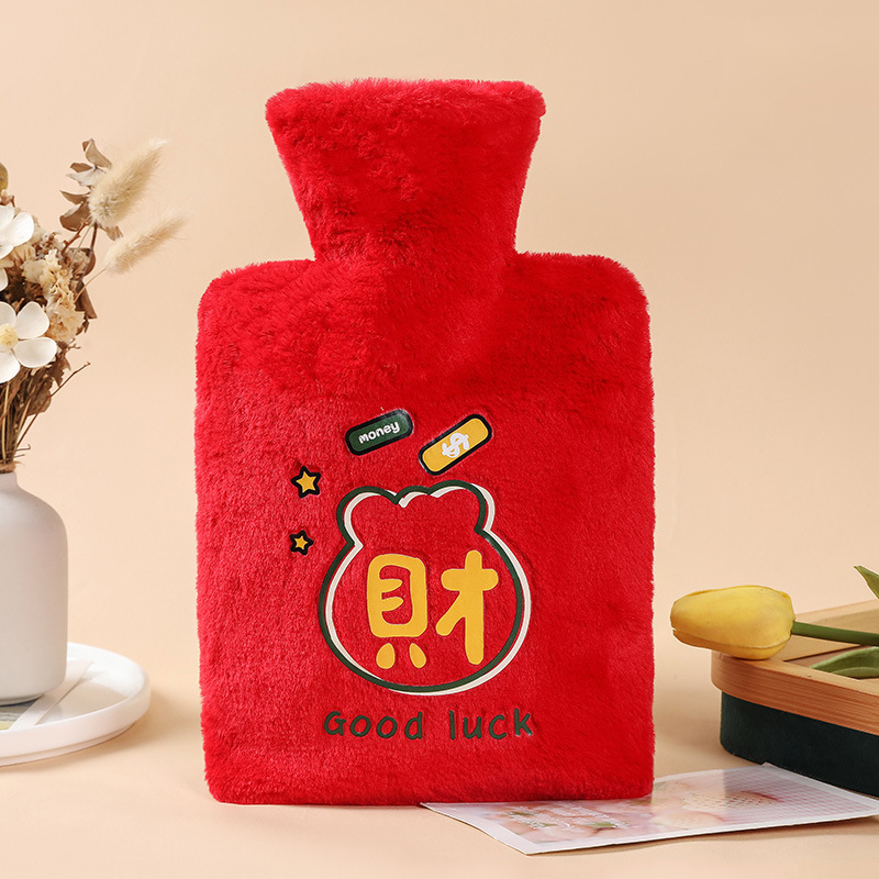 卡通毛绒暖手袋暖手宝可拆洗暖水袋加厚防爆兔毛暖手袋注水热水袋|undefined