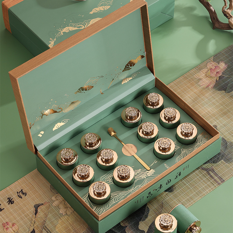 新款绿茶包装盒空礼盒明前龙井信阳毛尖碧螺春小罐茶高档茶叶盒子