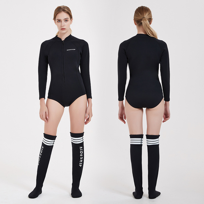 2MM split bikini women's one-piece diving suit sunscreen snorkeling surfing jellyfish suit cold warm triangle swimsuit