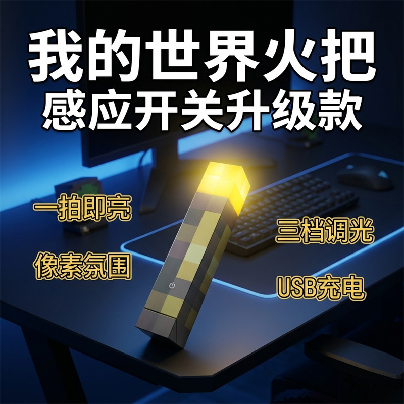 Minecraft Diamond Ore Lamp Color-Changing Potion Bottle Minecraft Torch Model Gift Night Light Minecraft Diamond Ore Lamp Color-Changing Potion Bottle Minecraft Torch Model Gift Night Light