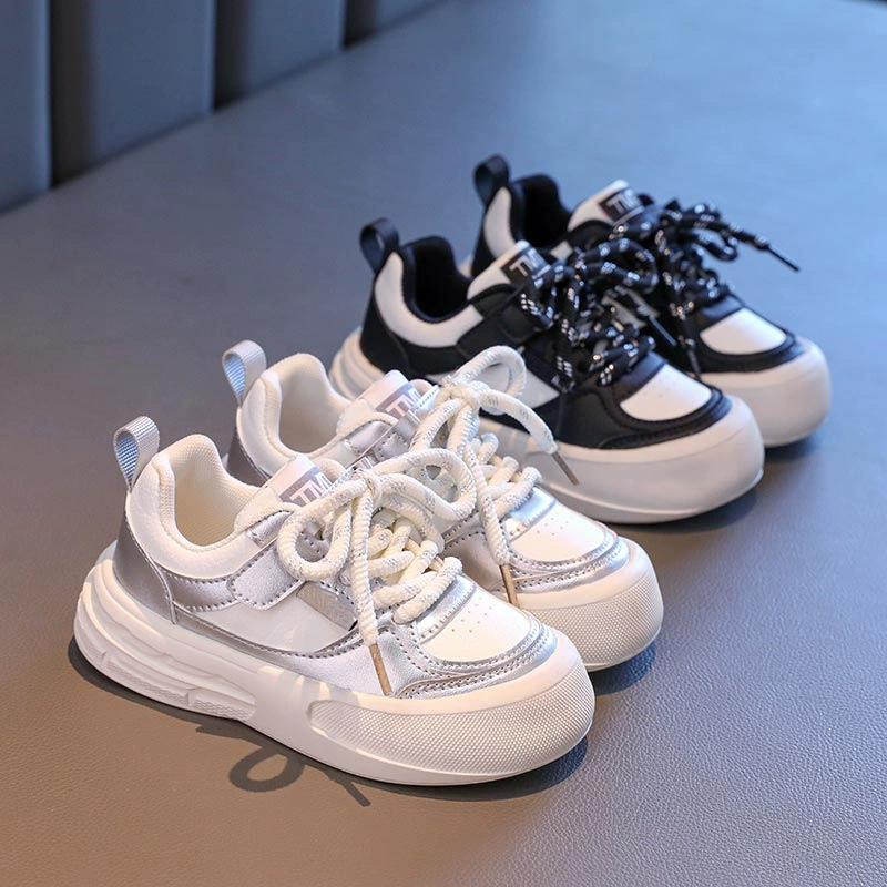 Кроссовки для девочек 2024 осенние новые мальчики на мягкой подошве повседневные кроссовки для студентов средних и средних лет маленькие белые кроссовки для бега