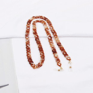 Mask chain leopard print acrylic thin chain anti-lost neck chain sunglasses non-slip khaki lanyard Korean style glasses chain