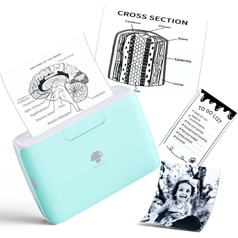 M03AS Impresora incorrecta de impresión Xiansen Versión en el extranjero del teléfono móvil Bluetooth Conexión sin tinta Máquina doméstica para estudiantes de 300DPI