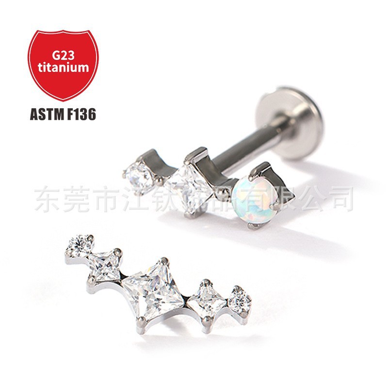Pointed titanium steel lip stud product view