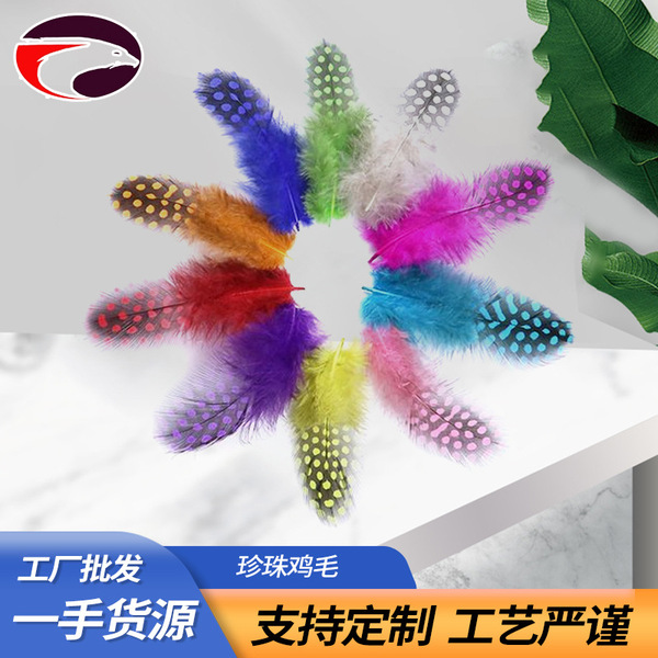 DIY dream catcher guinea hen feather polka dot feather cat stick…
