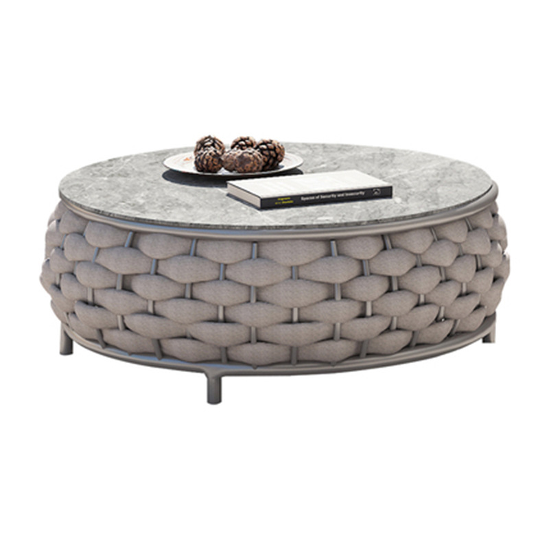 Sofá de ocio al aire libre Villa Patio al aire libre Jardín a prueba de lluvia Sofá redondo de cuerda Combinación Balcón Muebles creativos