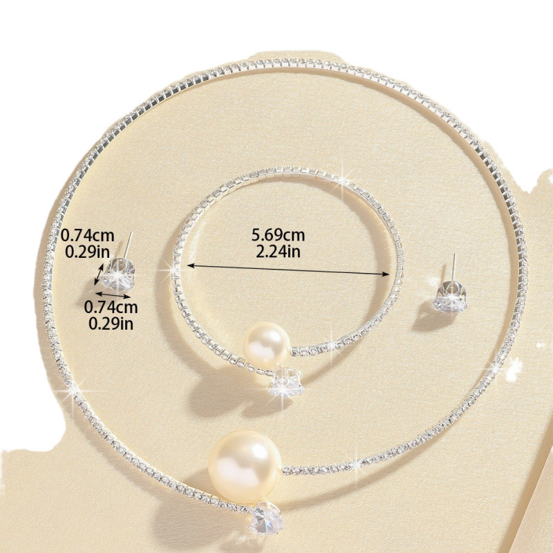 Svadobné šperky, náhrdelník, náramok, sada šperkov, banketové šaty, náhrdelník, módne všestranné_voghion.com