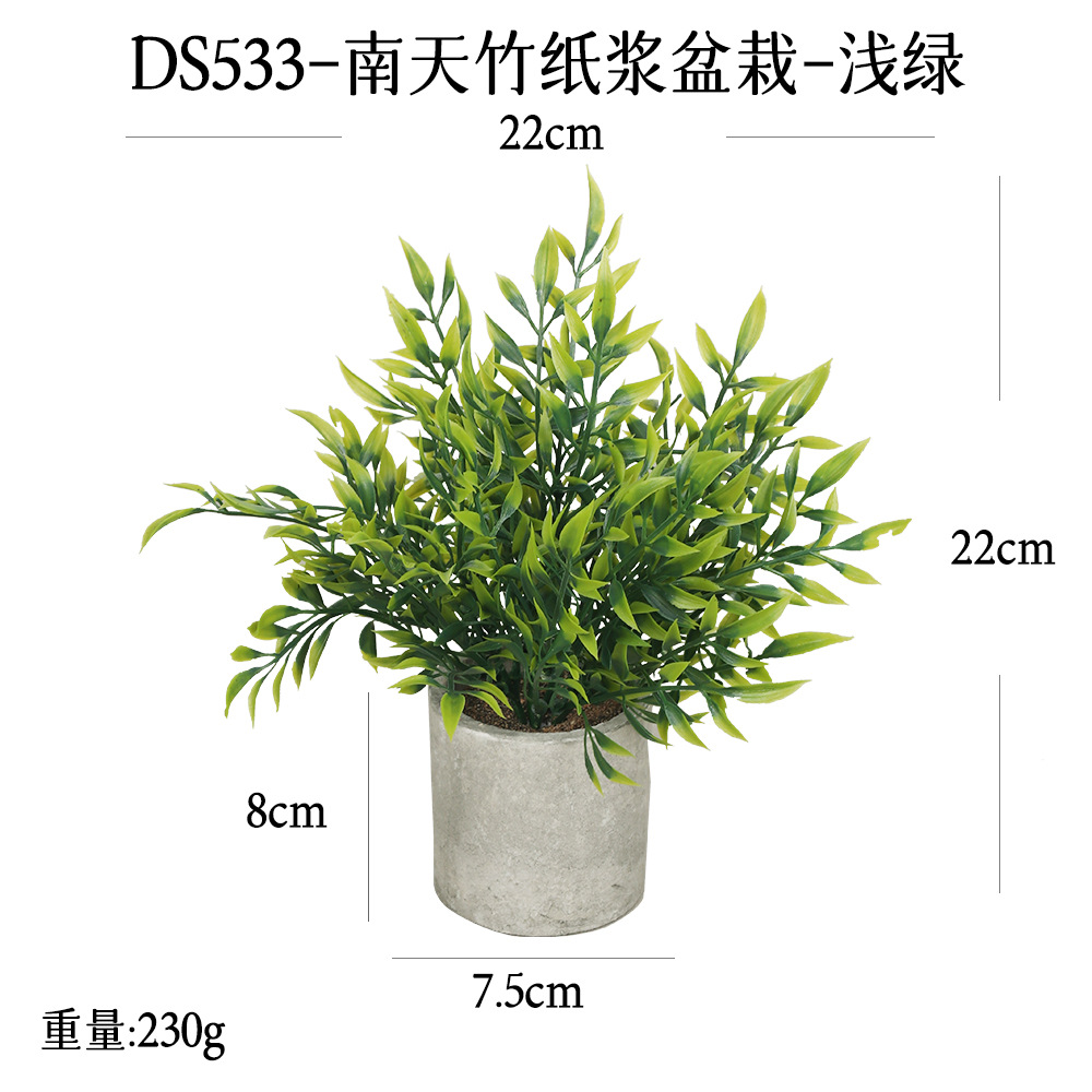 Más de 240 combinaciones populares de macetas con plantas verdes artificiales, decoraciones para el hogar, flores artificiales, bonsáis cilíndricos de pulpa de papel.