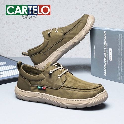 Cardinal Crocodile Canvas Shoes for Men 2025 New Summer Breathable One-Piece Men's Shoes Soft Sole Casual Men's Canvas Shoes