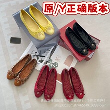 现货高品质 G家25新款玛丽珍女鞋双G真皮圆头蝴蝶结芭蕾舞鞋单鞋