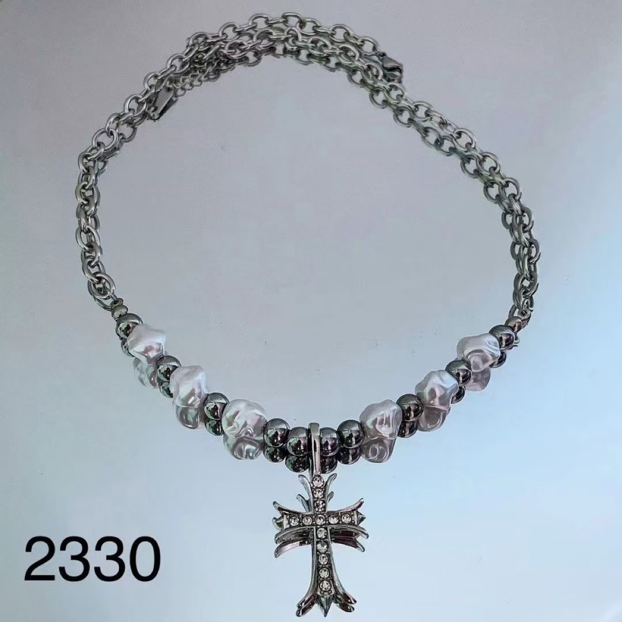 Brand small design retro necklace pearl hip-hop style