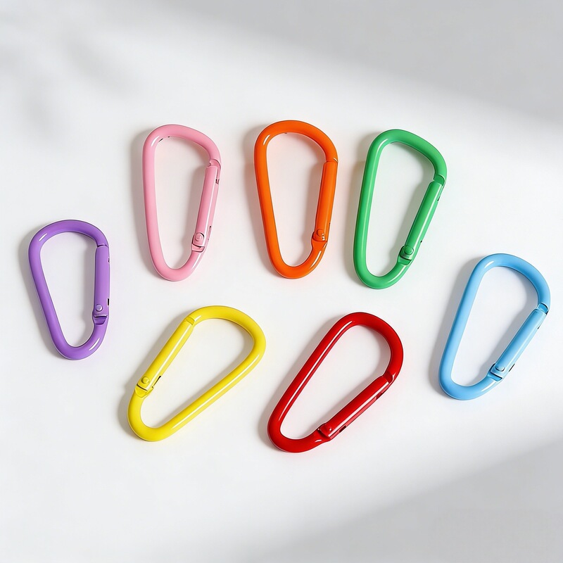 Colorful Painted D-Shaped Carabiner DIY Handmade Spring Buckle Bag Buckle Keychain Pendant Clasp Jewelry Accessories in Stock Colorful Painted D-Shaped Carabiner DIY Handmade Spring Buckle Bag Buckle Keychain Pendant Clasp Jewelry Accessories in Stock
