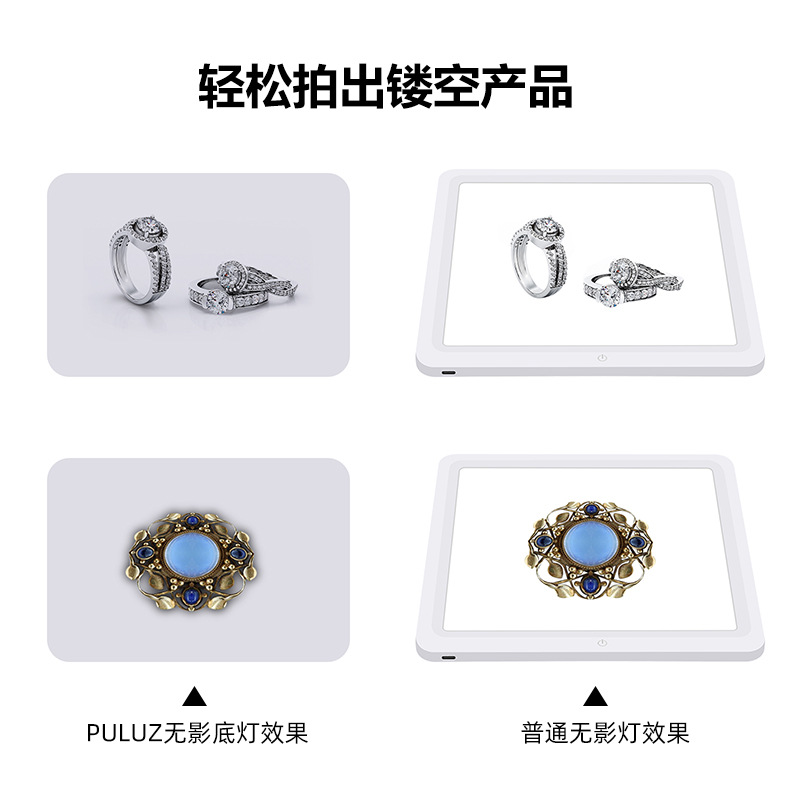 PULUZ Fat Cow fotografía de comercio electrónico 20cm sin recorte fotografía luz táctil sin sombra luz de fondo LED luz de la fotografía