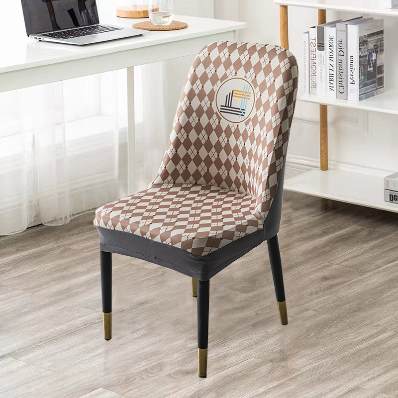 Hogar cubierta de la silla respaldo integrado universal elástico engrosada palillos cubierta de madera maciza cubierta de la silla de comedor cuatro estaciones cojín universal