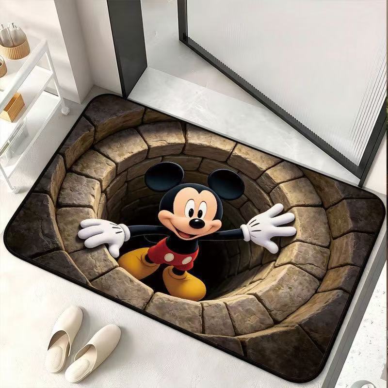 Transfronterizo 3D visual tarjeta de esterilla antideslizante esterilla de baño ventilada esterilla de suelo de inodoro de absorción de agua puerta de entrada esterilla de suelo de barro de algas image 11